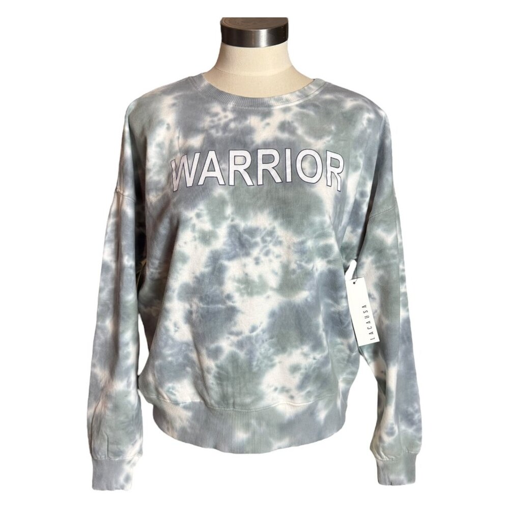 Anthropologie Lacausa Size XS Tie Dye Sweatshirt Warrior Cotton Oversized NEW‎